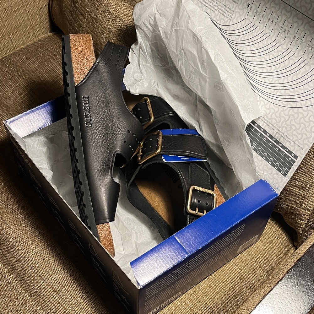 Birkenstock Milano Bold Black Leather Men's Sandals